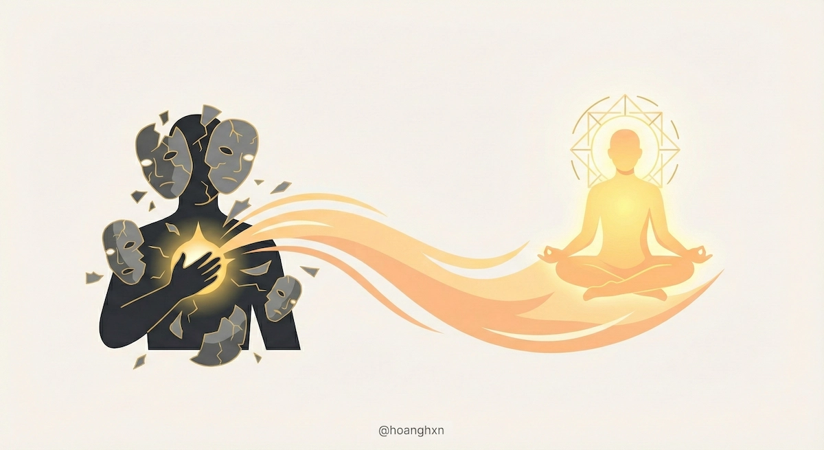 Mô hình 3D minh họa Hệ điều hành LÀ - CÓ - LÀM trong Làm chủ Sự nghiệp số. Gốc rễ: Định vị (LÀ) - Thân cây: Hệ thống đòn bẩy (CÓ) - Tán lá: Hành động (LÀM).