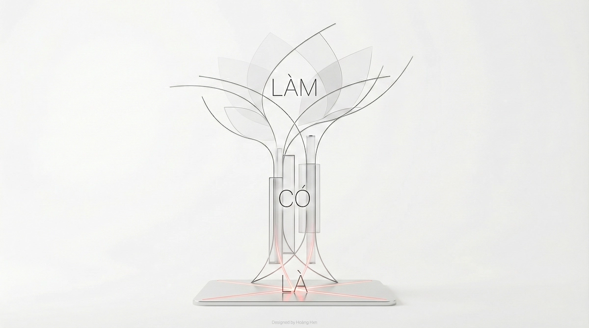 Mô hình Hệ điều hành sự nghiệp số LÀ - CÓ - LÀM của Hoàng Hxn: Gốc rễ Định vị (LÀ), Thân cây Nguồn lực (CÓ) và Tán lá Hành động (LÀM).